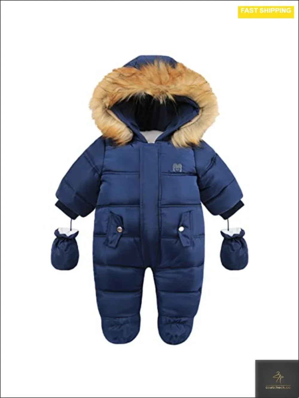 Baby Snowsuit Fleece Winter One Piece Zipper Jumpsuit